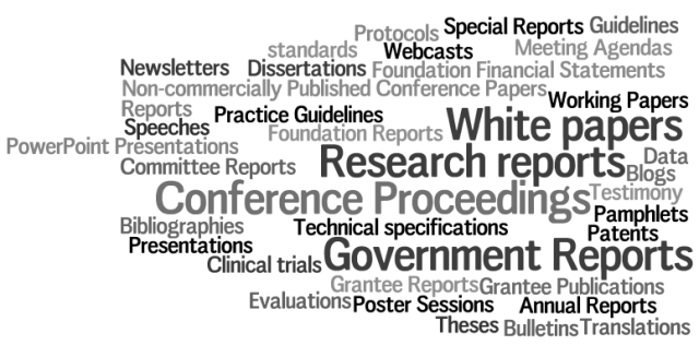 Grey Literature Wordle source: http://researchguides.uic.edu/healthinformatics